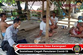 BHABINKAMTIBMAS DESA KARANGSARI SOSIALISASIKAN PENULARAN COVID-19